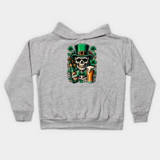 Skull and Beer St Patricks Day Kids Hoodie